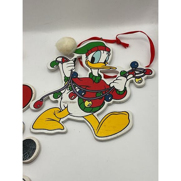 Vintage Disney Kurt S Adler Mickey Minnie Donald Wood Christmas Ornaments Lot 3 - Picture 4 of 5